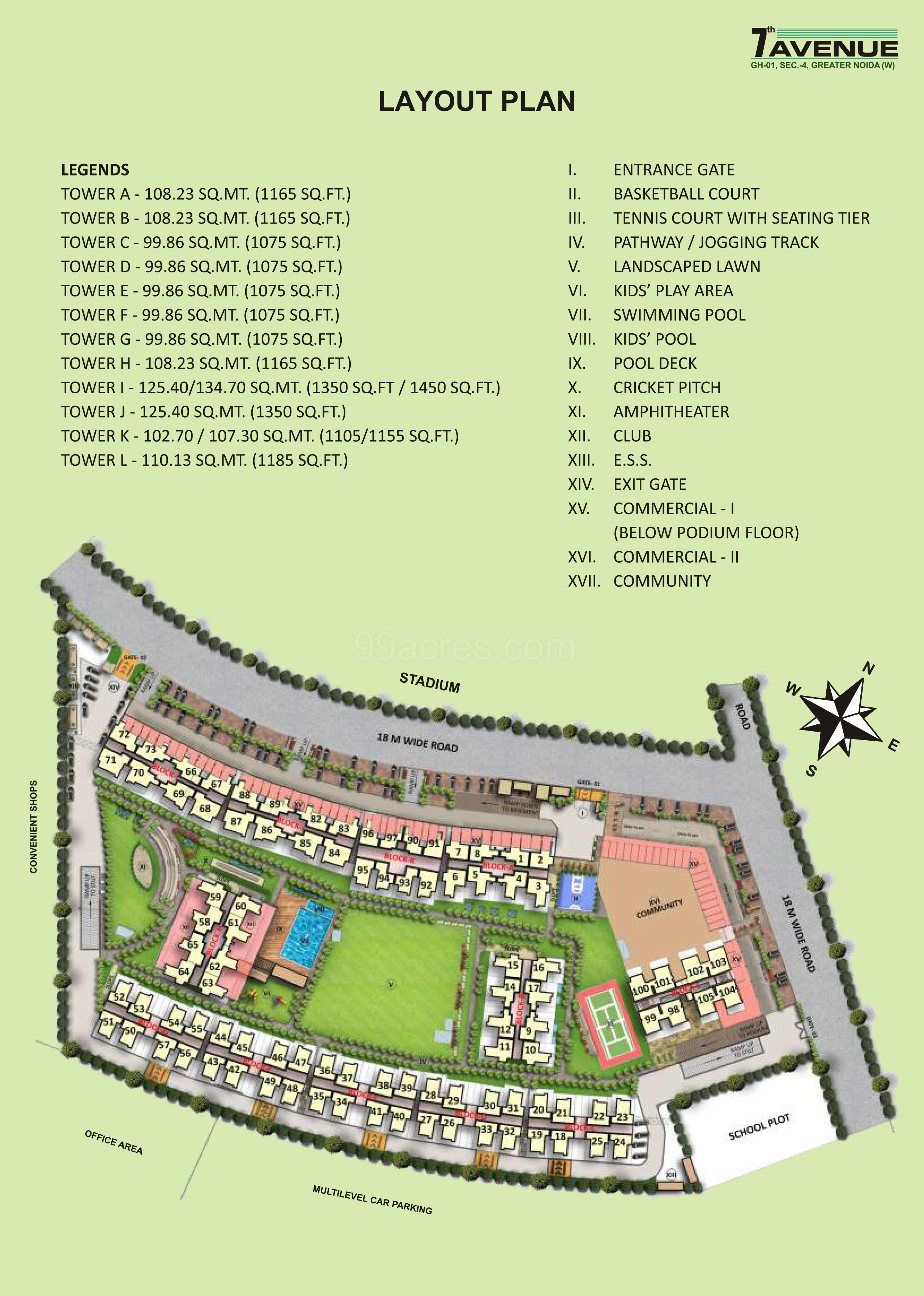 Gaur City 7th Avenue – 2 & 3 BHK apartments equipped with worldly comfort
